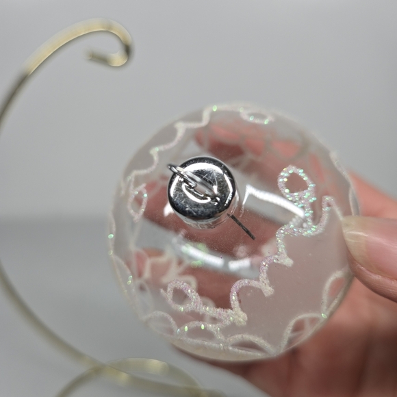 Vintage Lot of 4 Glass‎ Bradford Glitter Christmas Tree Ornaments Hand Decorated - Picture 5 of 11